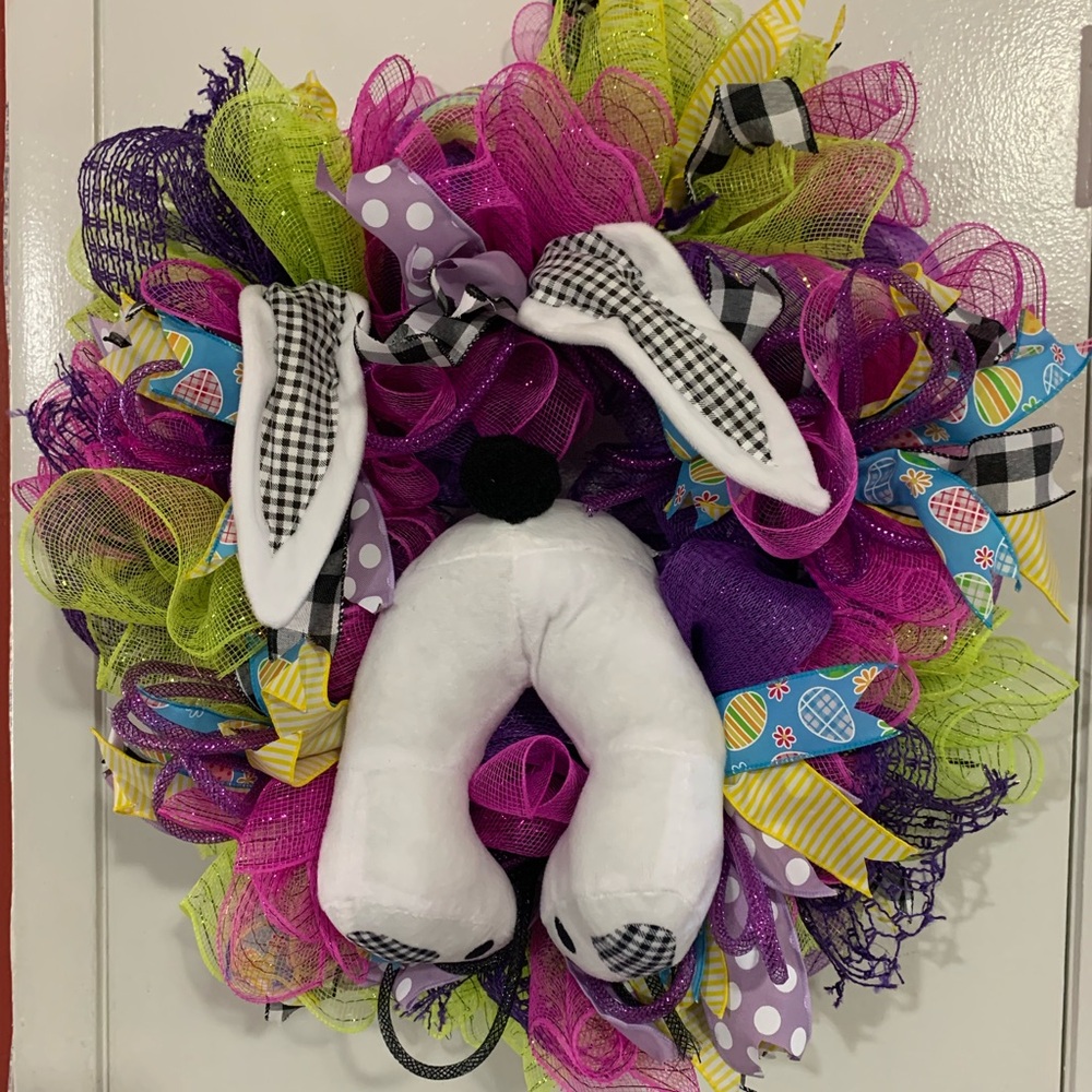 Colorful Easter Bunny Wreath